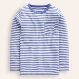 Cosy Striped Top-Ivory/Bluejay