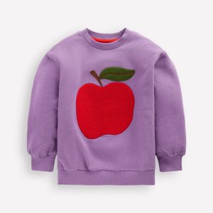 Bobbie Appliqué Sweatshirt-Aster Purple Apple