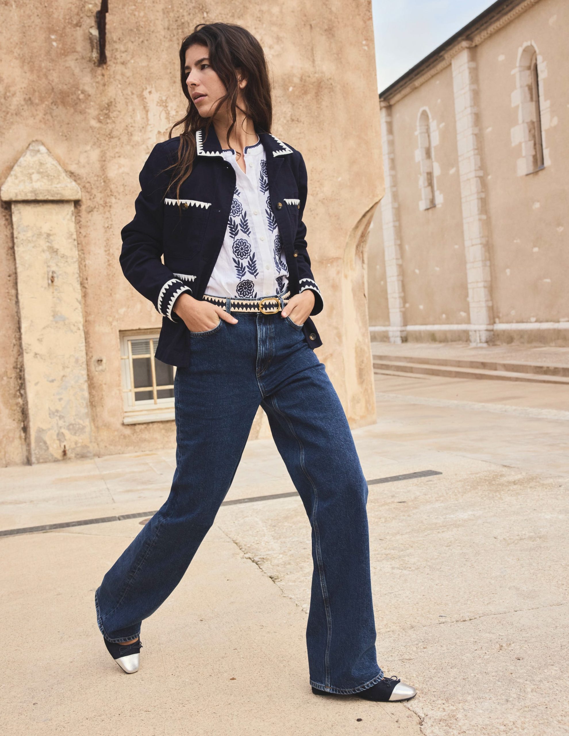 High Rise Column Leg Jeans-Dark Vintage - Image 9