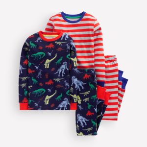 Snug Twin Pack Pajamas-Dinos