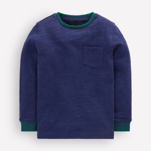 Cosy Mid-weight T-shirt-College Navy / Jewel Green