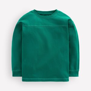 Relaxed Seam Detail T-shirt-Pine Green