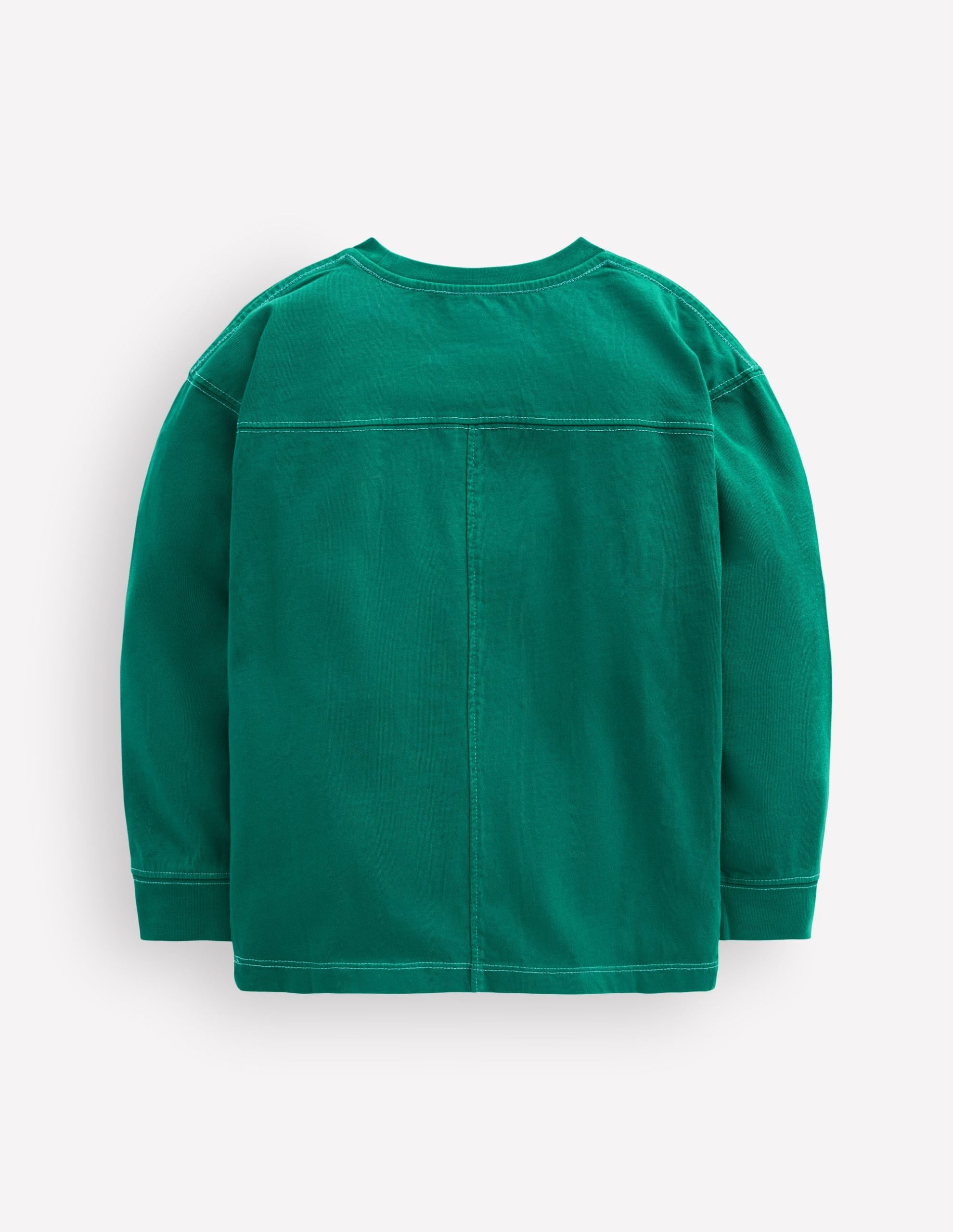Relaxed Seam Detail T-shirt-Pine Green - Image 2