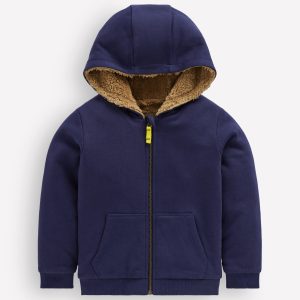 Reversible Borg Hoody-College Navy