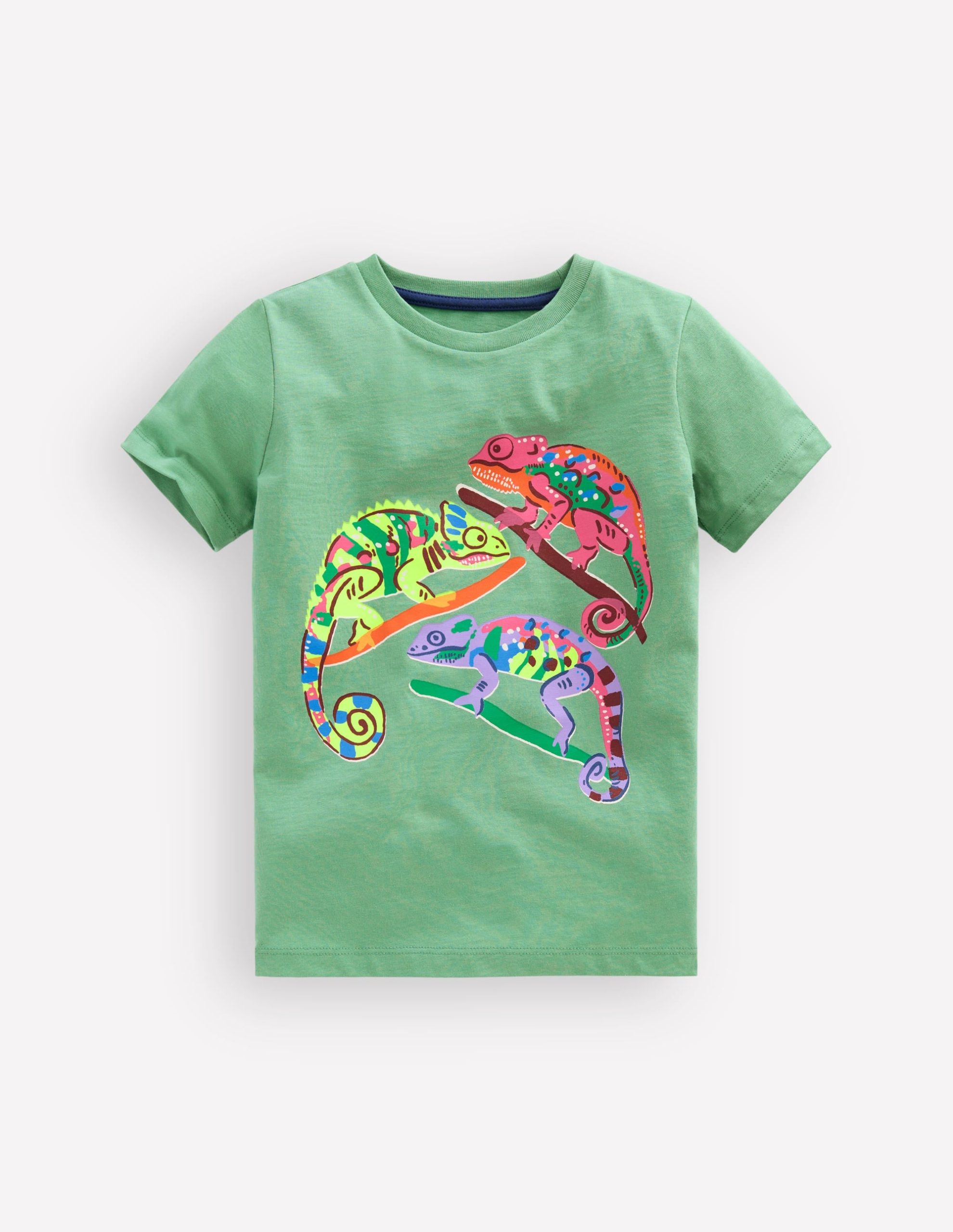 Short Sleeve Graphic T-shirt-Csarite Green Camelion