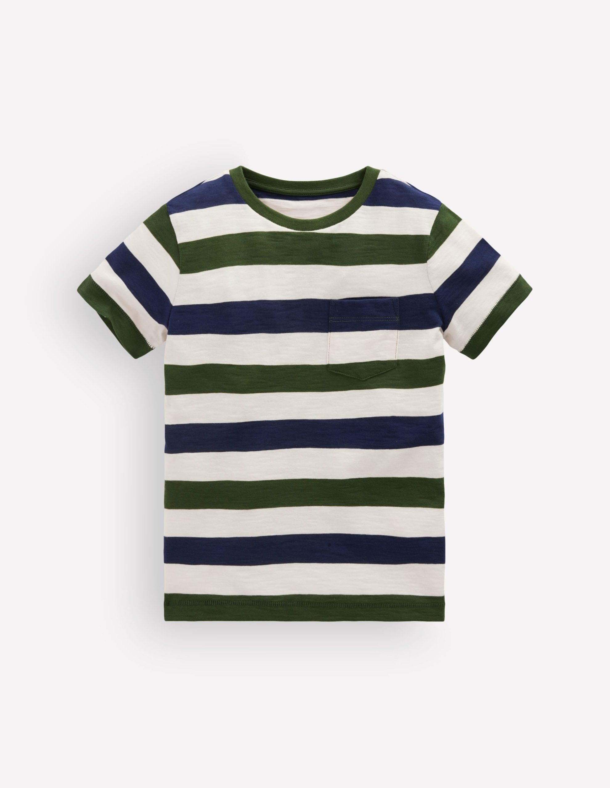 Everyday Short Sleeve T-Shirt-Green and Blue Stripe