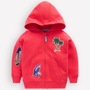 Badge Superstitch Hoodie-Jam Red Holiday