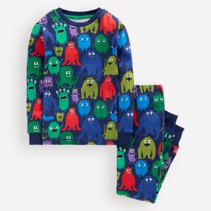 Snug Glow-in-the-dark Pajamas-Navy Monster