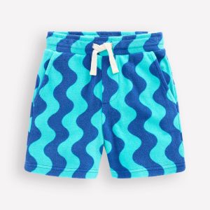 Towelling Shorts-Sapphire Blue Wave