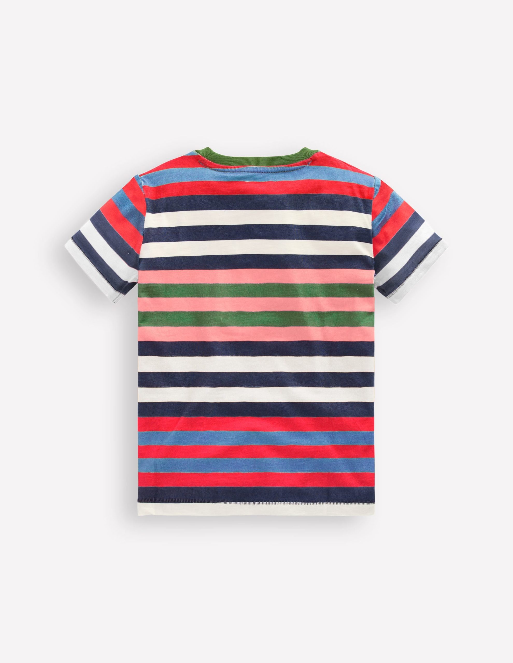 Everyday Short Sleeve T-Shirt-Navy. Red and Blue Multistripe - Image 2
