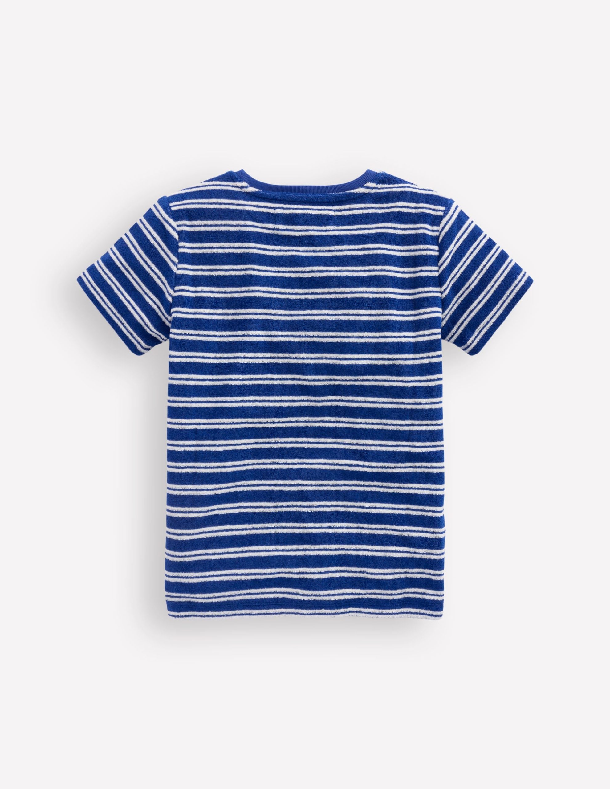Short Sleeve Towelling T-shirt-Sapphire Blue/Ivory - Image 2