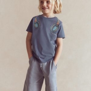 Linear Stitch T-shirt-Vintage Indigo Headphones