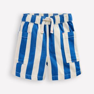 Cotton Pocket Shorts-Blue Stripe