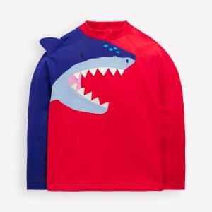Sun Safe Fun Rash Vest-Rockabilly Red Shark