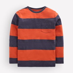 Everyday Long Sleeve T-Shirt-Conker Brown / Navy Marl