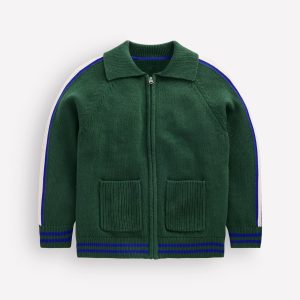 Smart Zip-through Sweater-Brunswick Green Marl