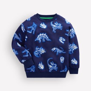Glow-In-The-Dark Sweatshirt-College Navy Dino