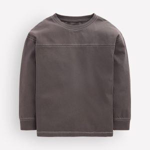 Relaxed Seam Detail T-shirt-Warm Brown