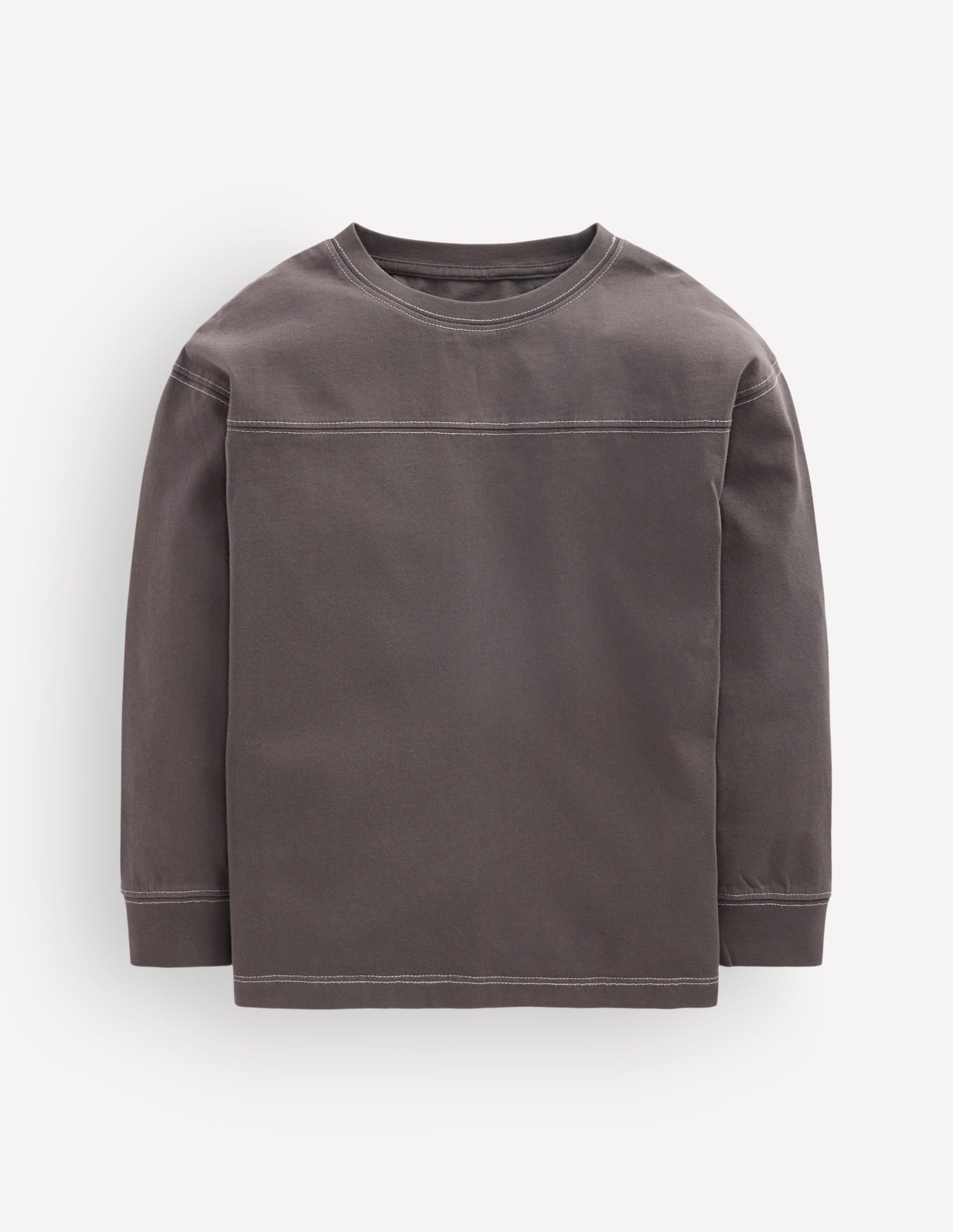 Relaxed Seam Detail T-shirt-Warm Brown