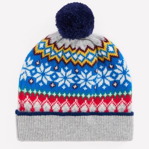 Fair Isle Beanie-Grey Marl Snowflake