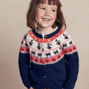 Edie Fair Isle Cardigan-College Navy Halloween