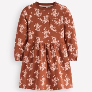 Minna Sweatshirt Dress-Brown  Floral