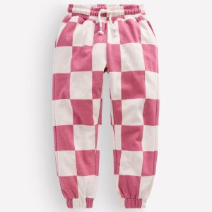 Fun Printed Joggers-Pink Checkerboard
