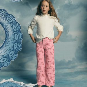 Patch Pocket Straight Jeans-Pink Quartz Soft Floral