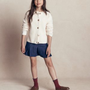 Pleated Skort-Denim