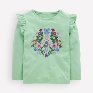 Long Sleeve Superstitch Tee-Pistachio Green Bee