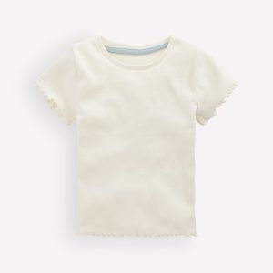 Short Sleeve Rib T-Shirt-Soft Ivory