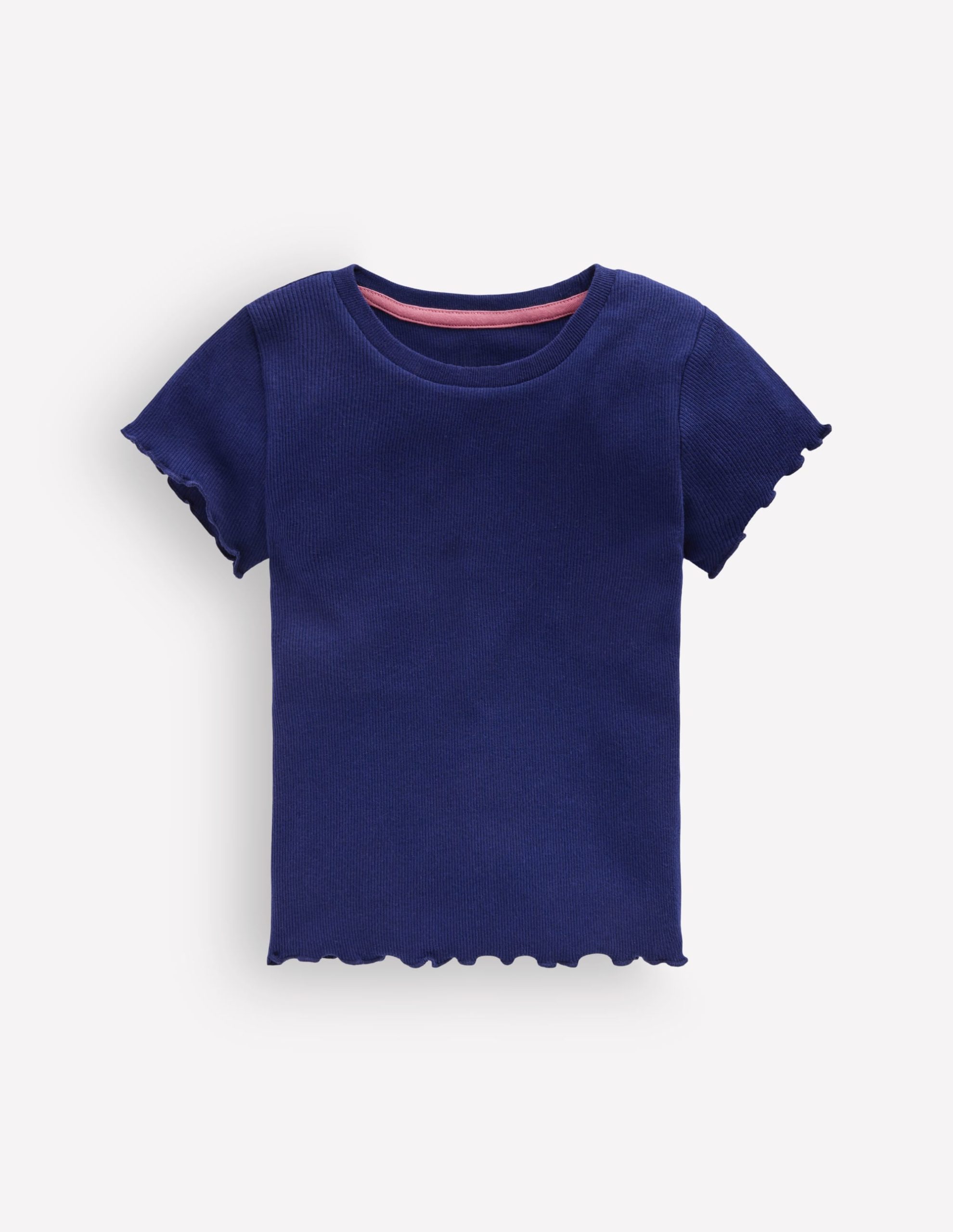 Short Sleeve Rib T-Shirt-College Navy