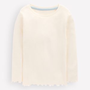 Ribbed Long Sleeve T-Shirt-Soft Ivory