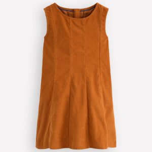Willa Pinafore Dress-Almond Brown