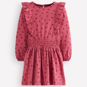 Suki Shirred Jersey Dress-Pink Bud Floral