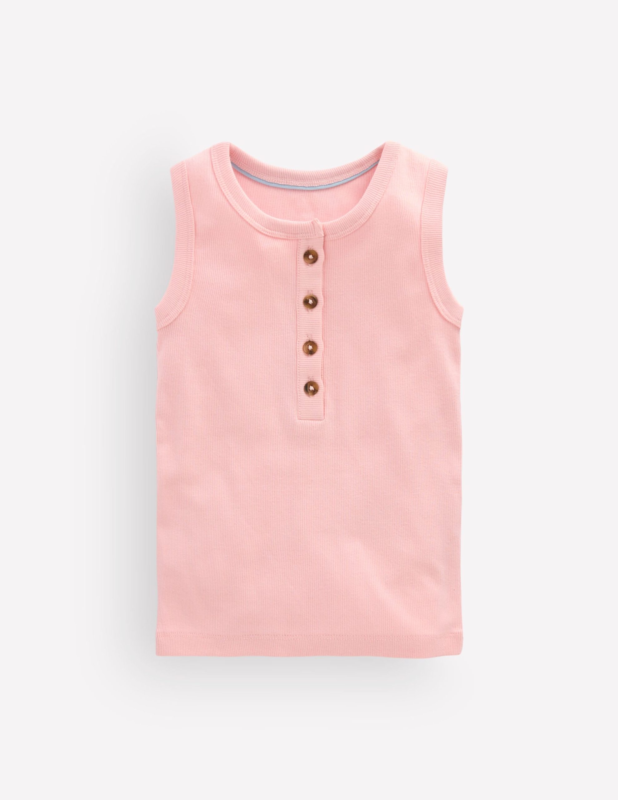 Henley Ribbed Tank-Chalk Pink