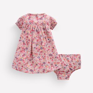 Gathered Woven Dress-Multi Ditsy Floral