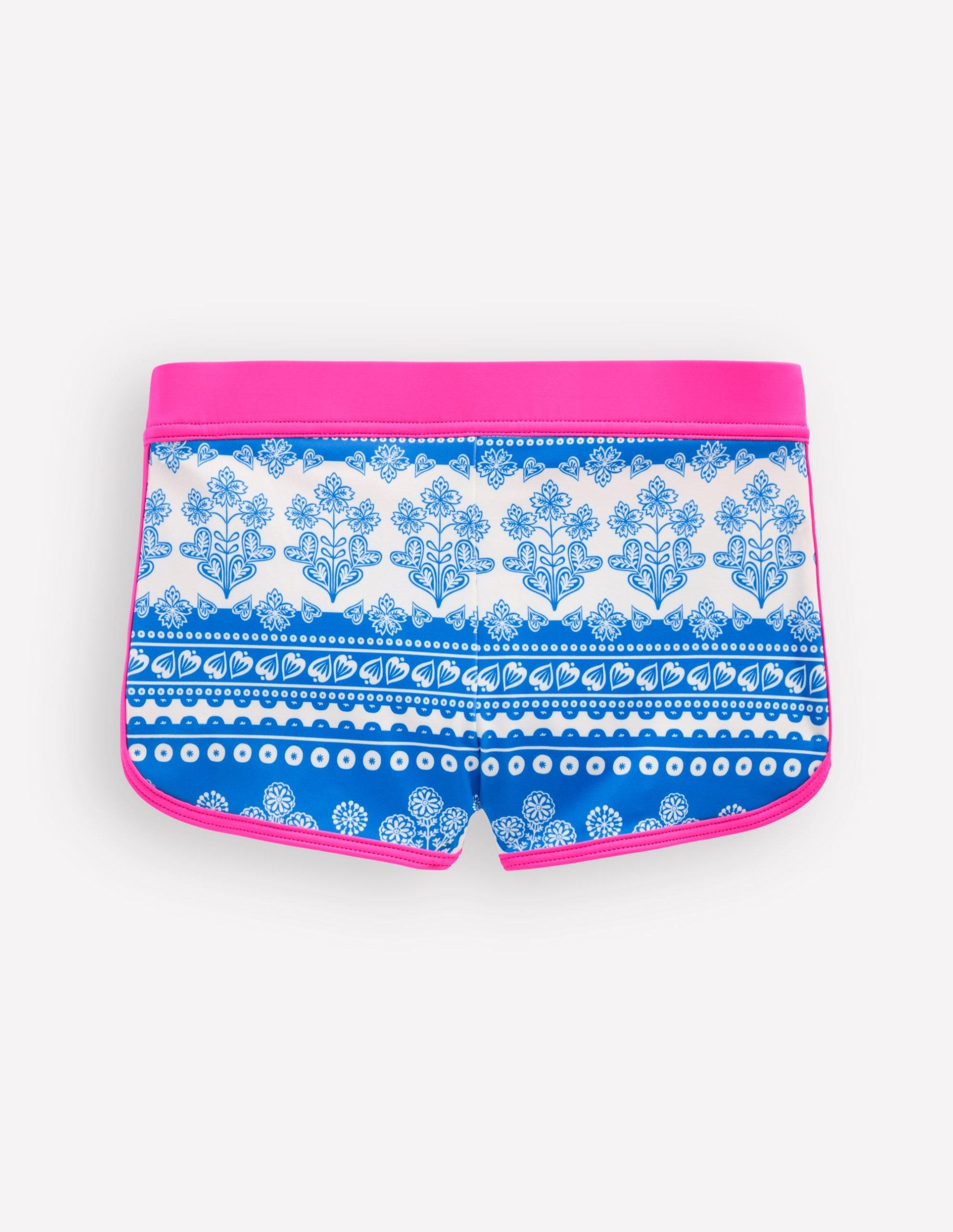 Patterned Swim Shorts-Azure Blue Woodblock - Image 2