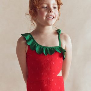 Lettice Cut Out Swimsuit-Strawberry