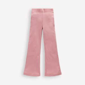 Ribbed Flared Leggings-Vintage Pink
