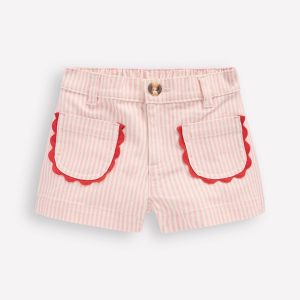 Patch Pocket Shorts-Pink Ticking Stripe