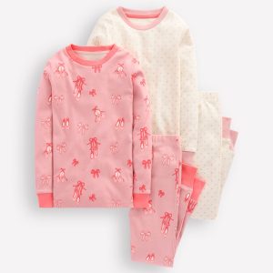 Twin Pack Snug Pajamas-Vintage Pink Ballet Shoes