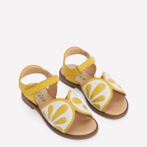 Fun Leather Sandals-Lemon