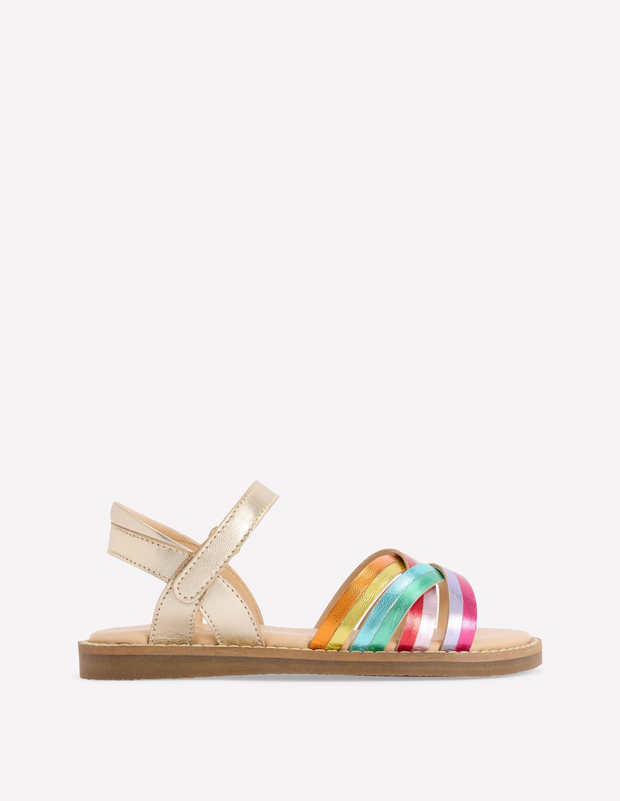 Crossed Leather Sandals-Rainbow metallic - Image 2
