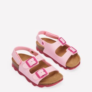 Colourblock Sandals-Pink