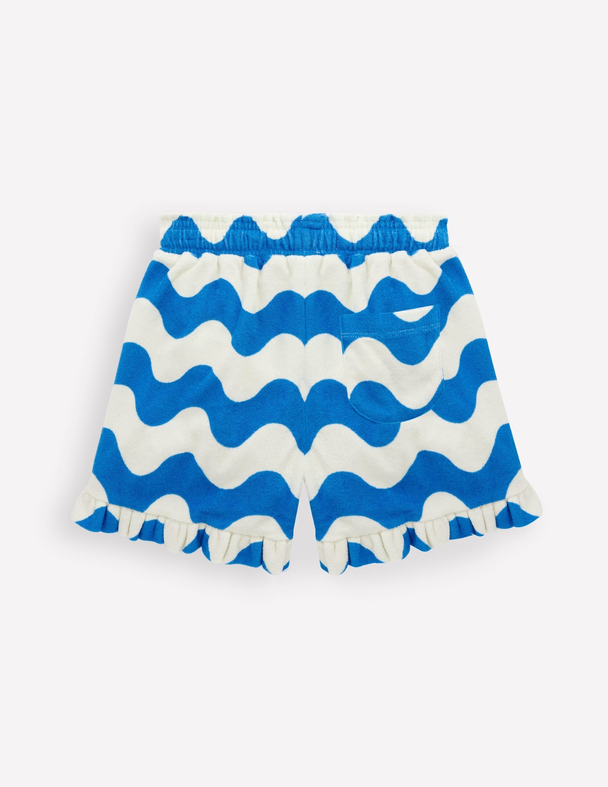 Towelling Ruffle Shorts-Blue Wave - Image 2