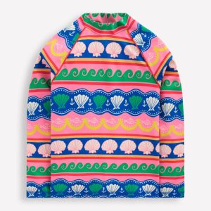 Sunsafe Patterned Rash Vest-Multi Sea Shell Stripe