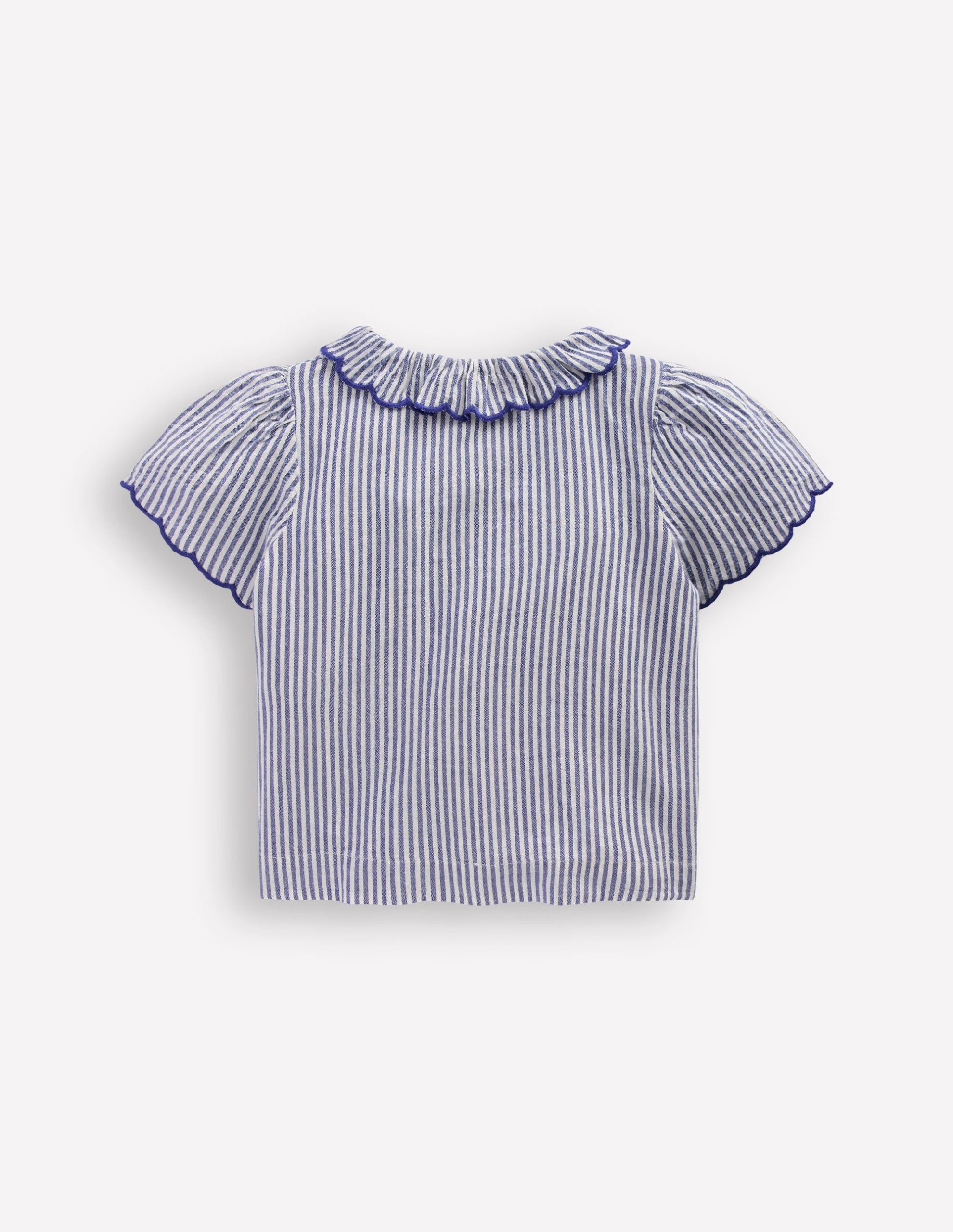 Button-through Blouse-Blue/Ivory Stripe - Image 4