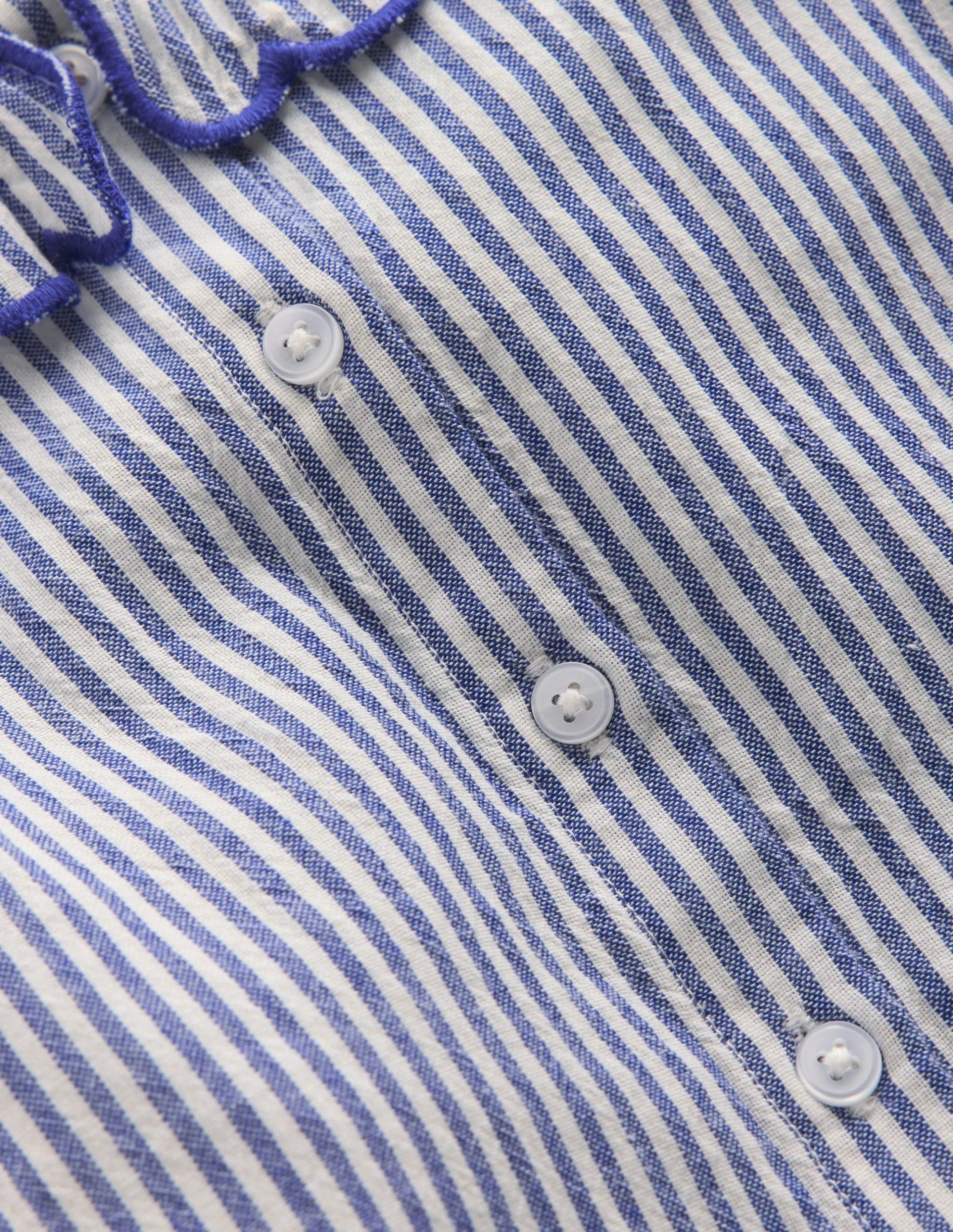 Button-through Blouse-Blue/Ivory Stripe - Image 5