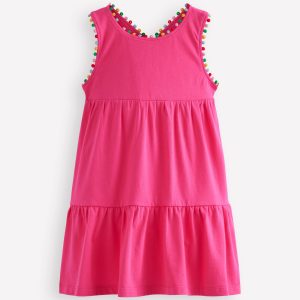 Jersey Cross-back Dress-Flamingo Pink